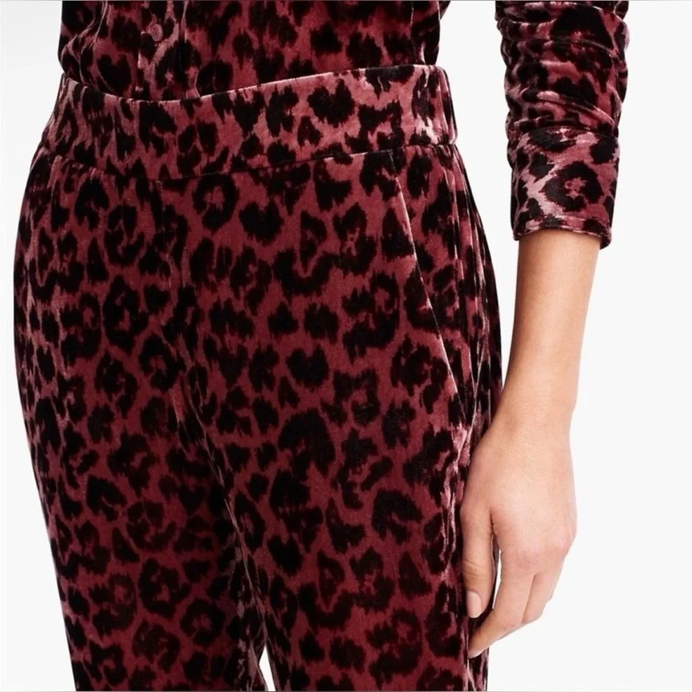 J.Crew Pink Leopard Velvet Pants size 4